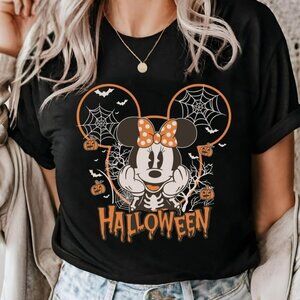 Disney Halloween Minnie Mouse Skeleton Not So Scary Party Fan Gift Graphic 05